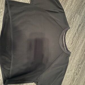 Black American eagle jersey cropped top